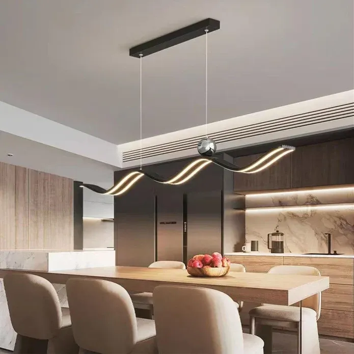 BAMDECOR A2575 Modern Design Linear LED Ceiling Light for Dining Room Office Kitchen Living Room (Black)BAMDECOR A2575 Modern Design Linear LED Ceiling Light — image 3