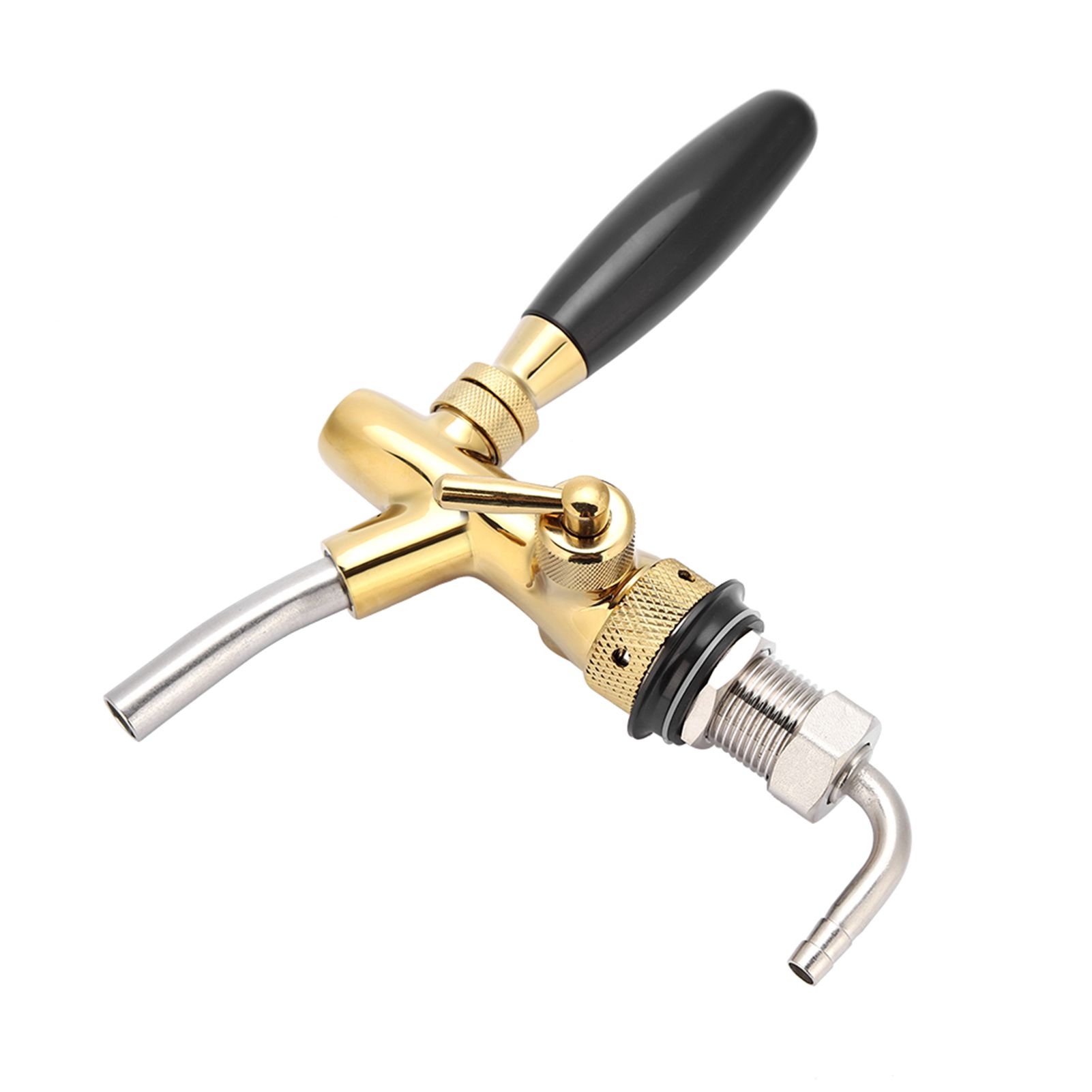 G5/8 Chrome Plating Stainless Steel Adjustable Beer Dispenser Tap Faucet for Home Bar(Gold) — image 2