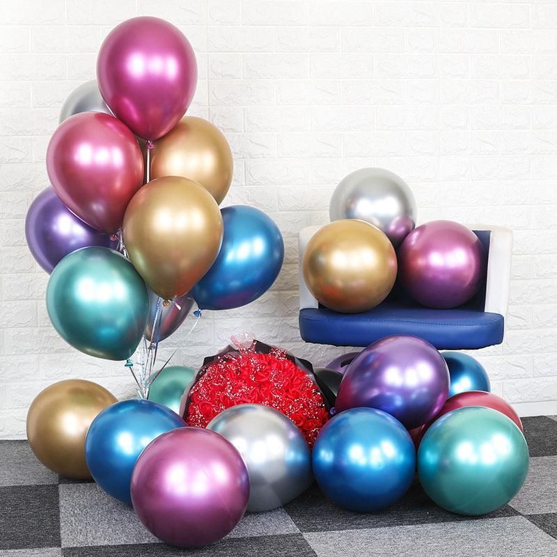 10pcs 25cm Chrome Metallic Balloons for Party Decoration Helium Thick Latex - Gold — image 6