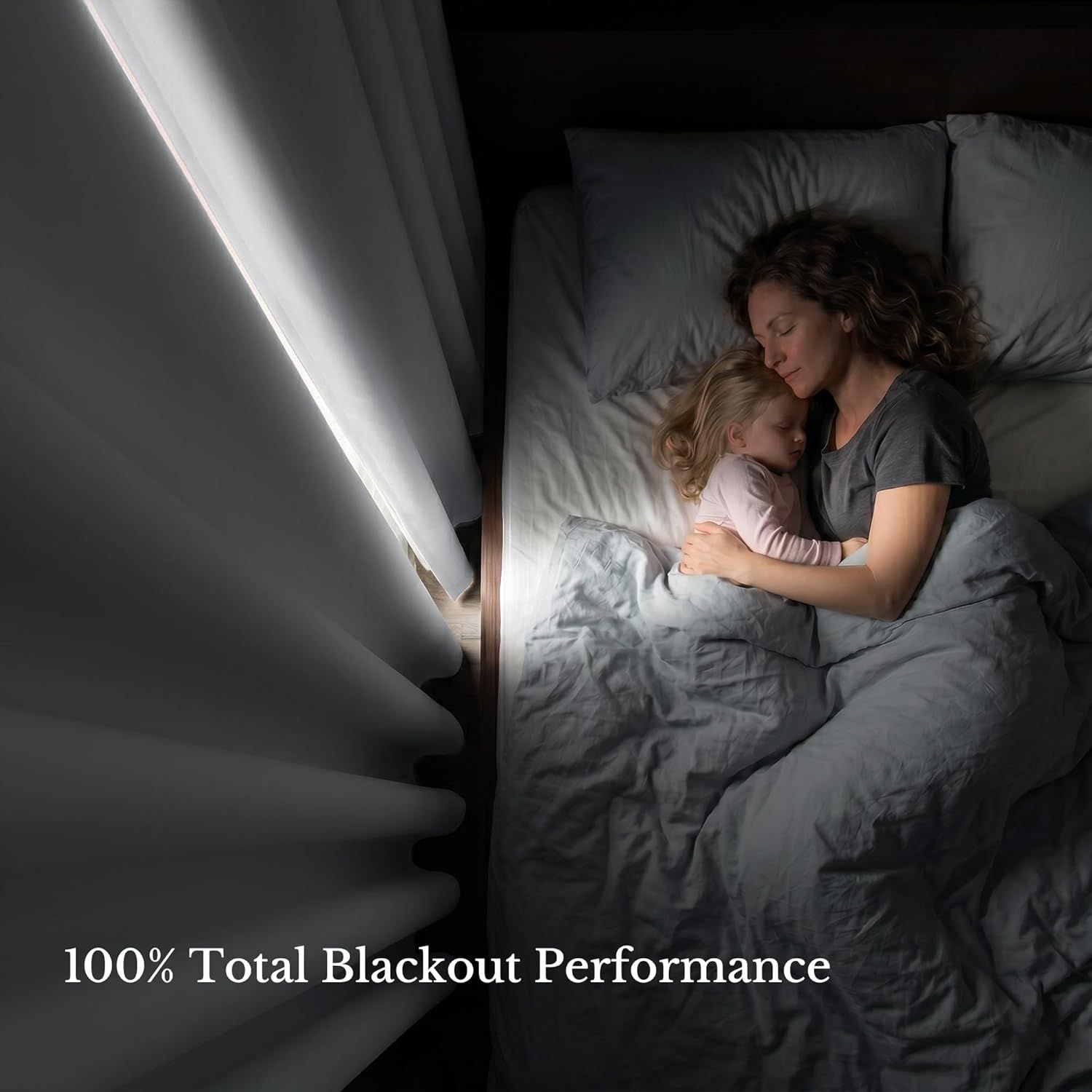 2 Pack 100% Blackout Curtains for Bedroom, Thermal Insulated Grommet Drapes for Light and Heat Blocking, Nursery and Living Room, White, 213 cm โ image 2