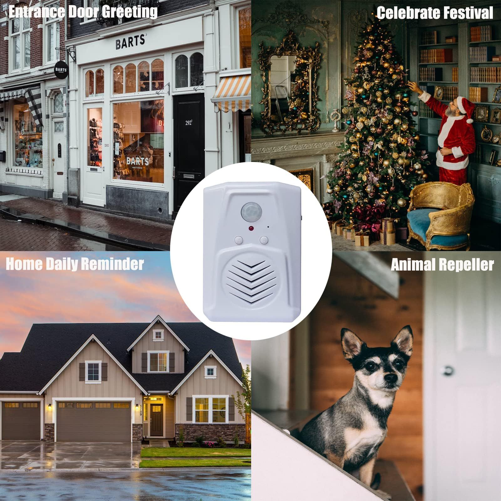 Motion Sensor Activated Sound Player Speaker with USB Cable, Download Your own MP3 Audio Files to Play Speech, Music (White) โ image 2