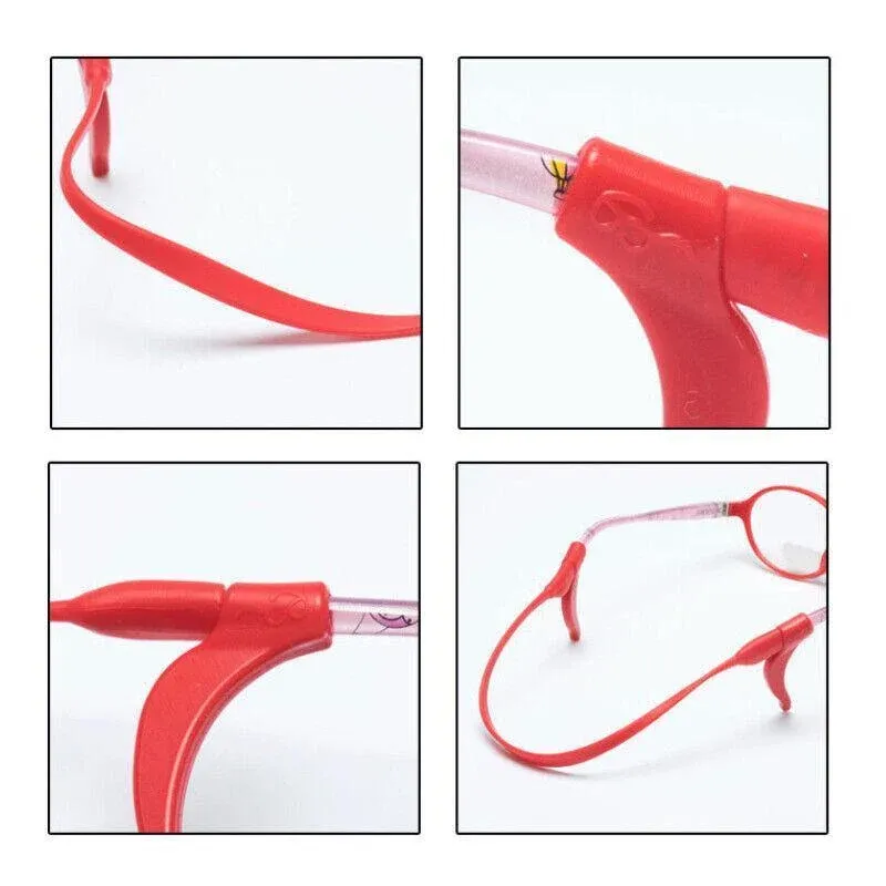 Silicone Glasses Strap and Ear Grip Set Eyeglasses Holder Cord with Hooks 20cm - Blue โ image 6