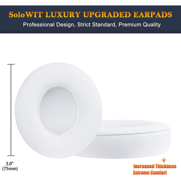 CDQ Ear Pads Replacement Pads for Beats Solo 2 / Solo 3 (White) β image 2