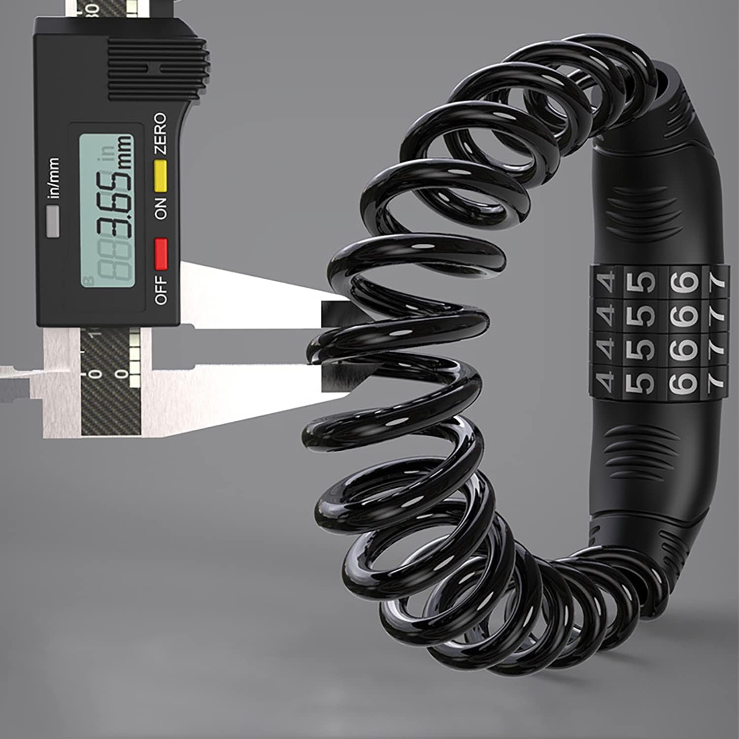 Combination lock - 2 pieces - Black - Motorcycle helmet lock - Theft security - Retractable - Luggage lock - With 4-digit combination - Security lock — image 6