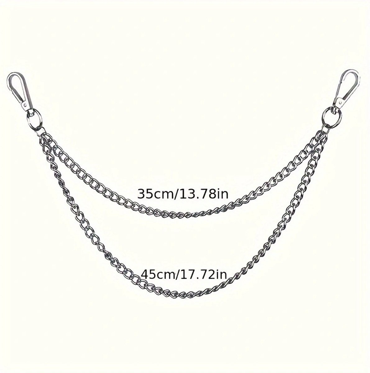 Stainless steel wallet chain - 40 cm and 50 cm long - comes with a punk-style keychain - perfect as a trouser chain or jeans chain - especially suitable for — image 5