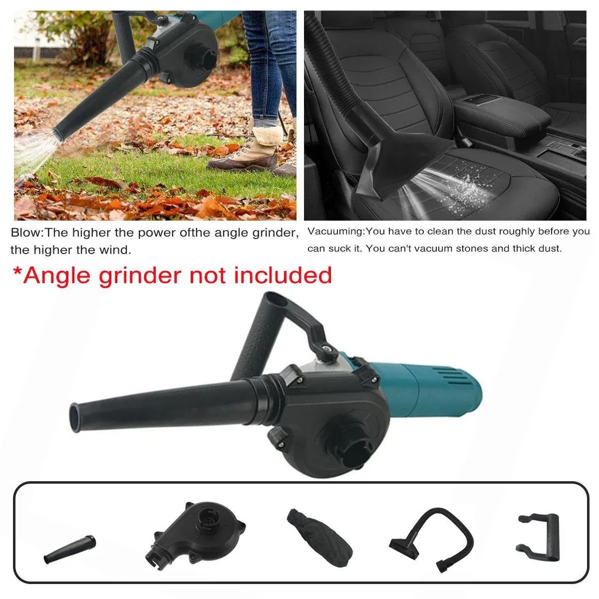2in1 Angle Grinder Blow Dryer Suction Converter Power Tool Accessories Kit — image 5