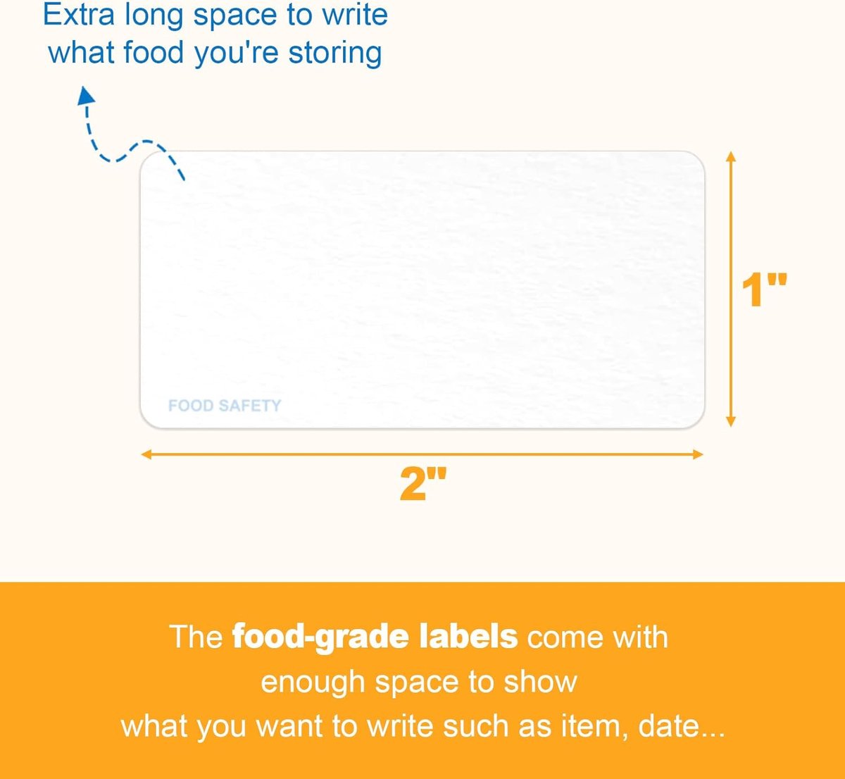 500 Pieces - Freezer Labels - Freezer Stickers - Food Labels - Best Before Labels - 2.5*5cm - Writable - For Containers, Boxes, Bags โ image 2
