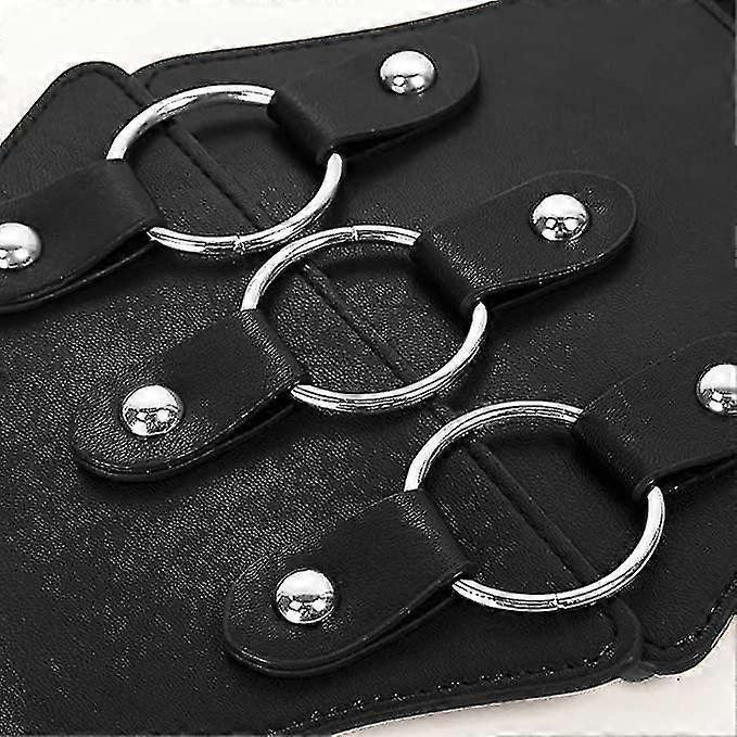 Women's 83cm Wide Leather Corset Belt with Studs, Elastic Waist Design โ image 3
