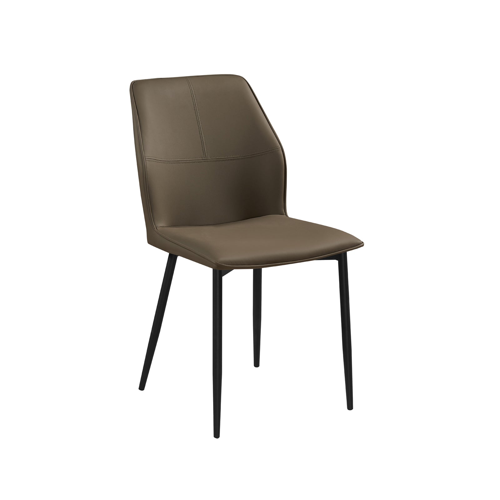 6x Dining Chair Brown Faux Leather Upholstered Seat Powder Coated Iron Legs — image 2