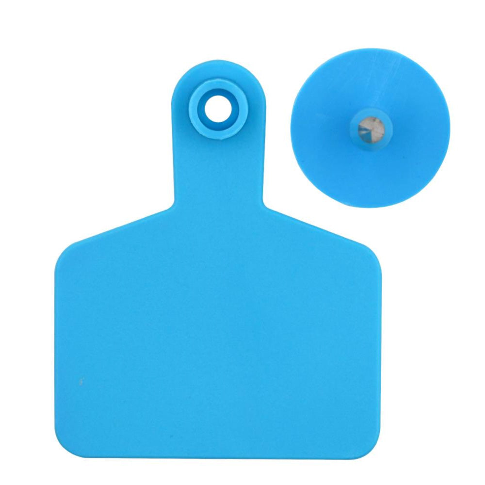 100x Cattle Ear Tags 6 × 7.5cm Set - Medium Blue Blank Cow Sheep Livestock Label — image 2