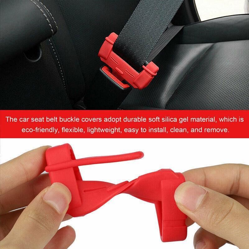 2PCS Silicone Seat Belt Buckle Grip Cover Anti Scratch Protector for Car Interior — image 5