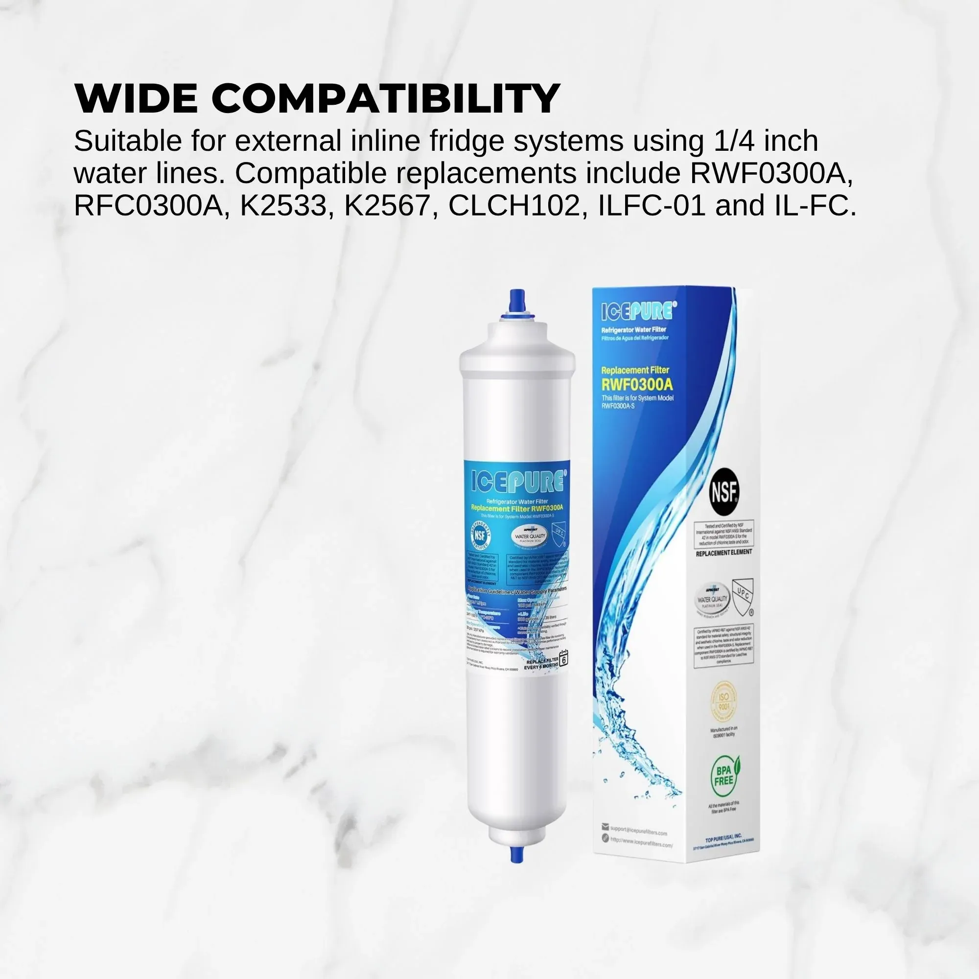 IcePure RWF0300A RFC0300A Inline Fridge Water Filter Replacement 1/4 Inch โ image 4