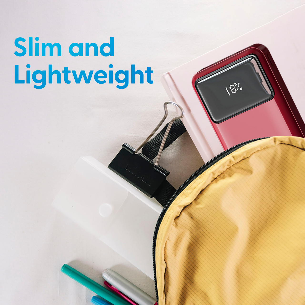 Laser 10000mAh Powerbank 18W PD with LED Indicator Red β image 3
