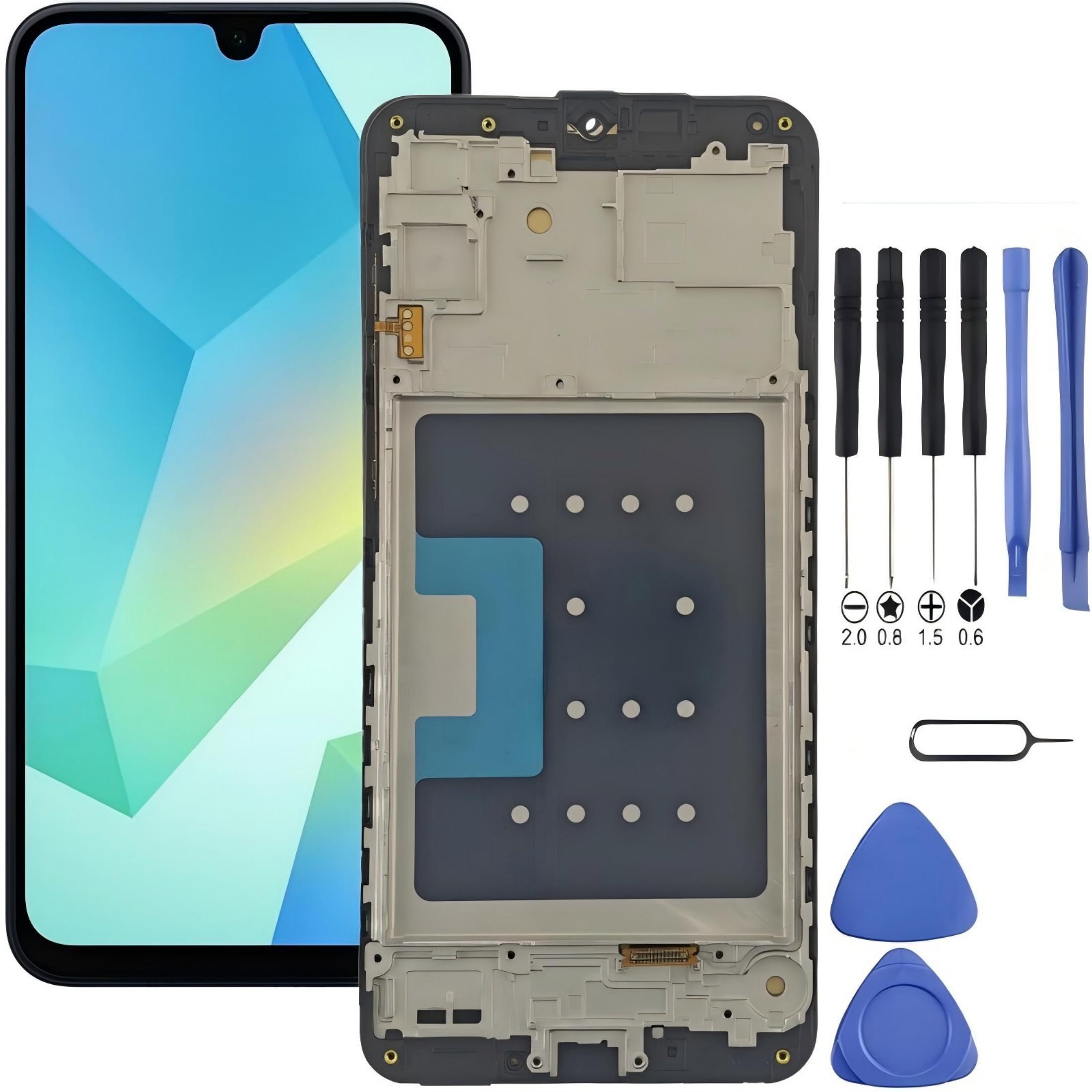 Samsung Galaxy A17 5G Screen Replacement with Frame, 6.7" 90Hz Super AMOLED Flat Touch Digitizer, Complete Disassembly Repair Tool Kit for SM-A176U SM-A176U1