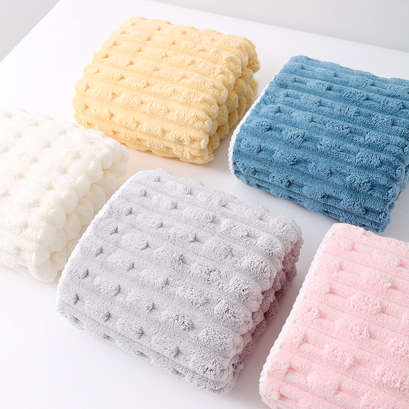 Beige Thickened Coral Fleece Towel Set, Large Bath Towel & Face Towel Combo, Soft & Absorbent Towels for Home Use โ image 4