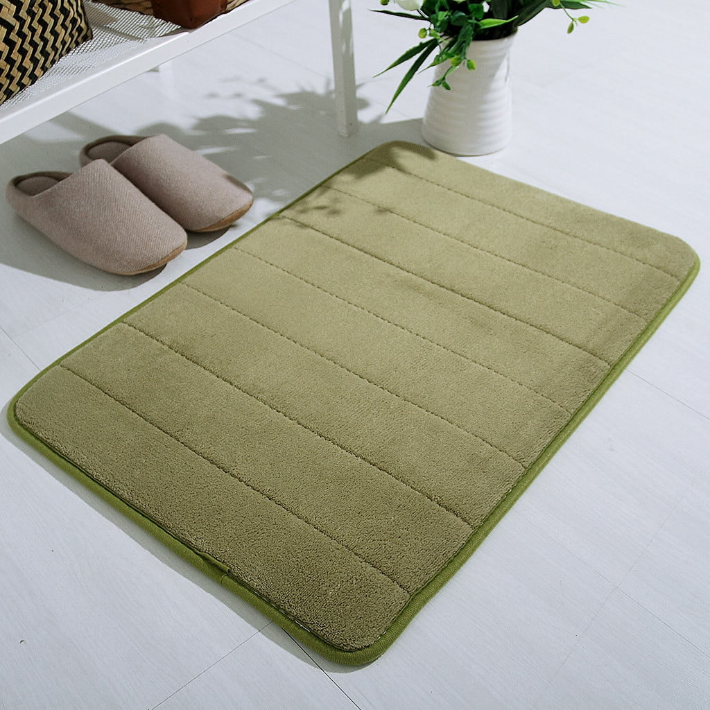 Bathroom Rugs - Ultra Absorbent Non-Slip Floor Bath Mat, Super Soft Shower Mat for Bath Tub, Machine Washable 16x24" (Brown) #A-Green — image 3