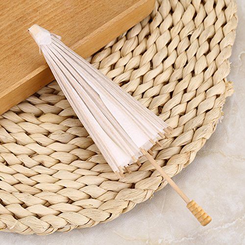 White Color Paper Decorative Umbrella Parasol Wedding Bridal Party Decor Photo Cosplay Prop for Rainbow Party Decoration(30CM) — image 2