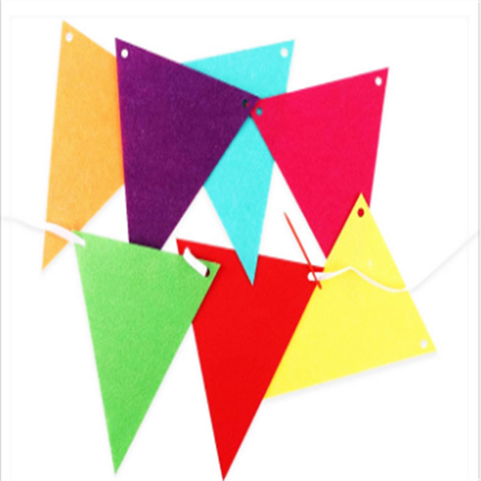 5pcs Party Banner Triquetrous Shape Felt Fabric 18 × 15 × 6cm Decorative Flag Pennants for Party Decoration Colored Flag — image 2