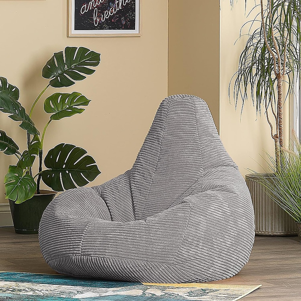 Jumbo Cord Beanbag Chair Cover Unfilled Large Bean Bag - Grey โ image 5