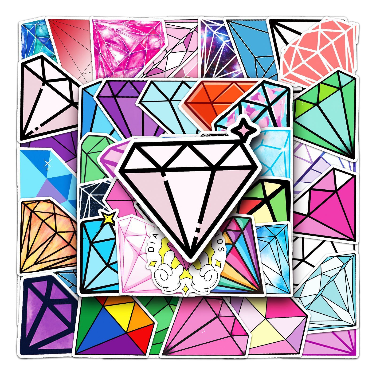 Diamond Stickers 50 Pack Cute Crystal Water Bottles Stickers-Waterproof Stickers for Skateboard,Laptop,Computer,Refrigerator,Cup — image 5
