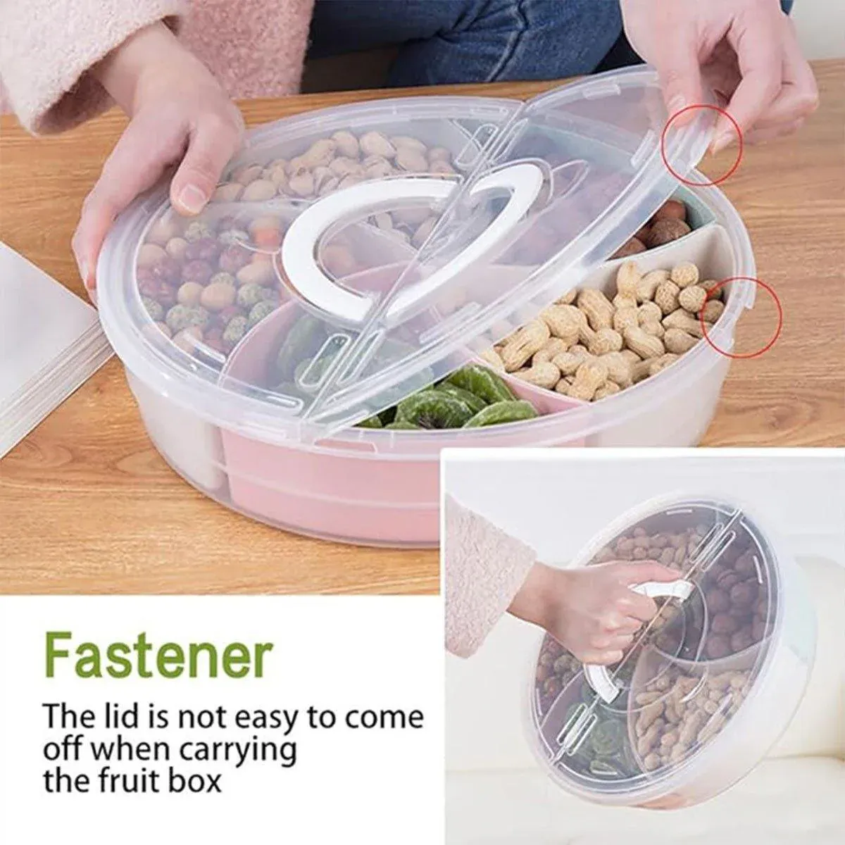 Transparent Round Fruit Plate Living Room House Plastic Serving Tray Organizer — image 5