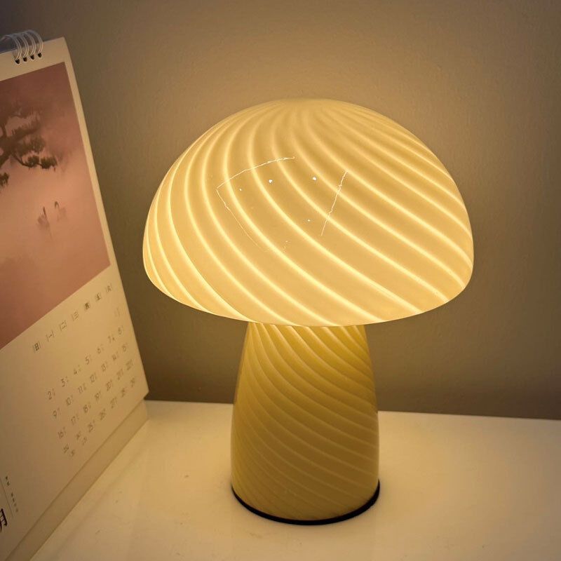 Modern Mushroom Glass Table Lamp Pink — image 2