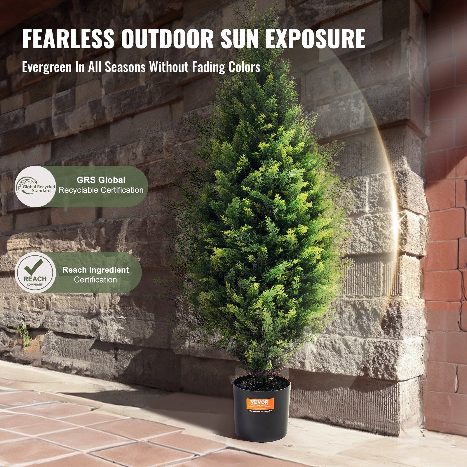 2 Pack 36 Inch Artificial Cedar Topiary Trees with Pots UV Resistant Faux Evergreen Pine Cypress Plants for Indoor Outdoor Home Decor β image 3