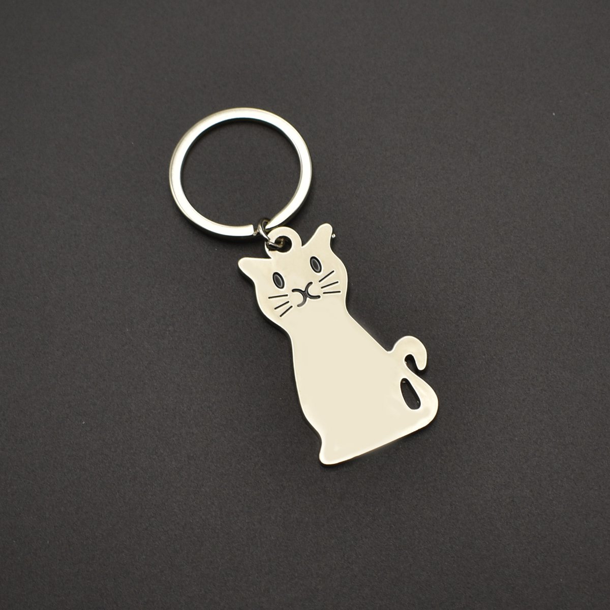 Keychain - Cat Keychain - Cute Keychain - Perfect Gift for Lovers, Friends and Best Friend - Silver — image 2