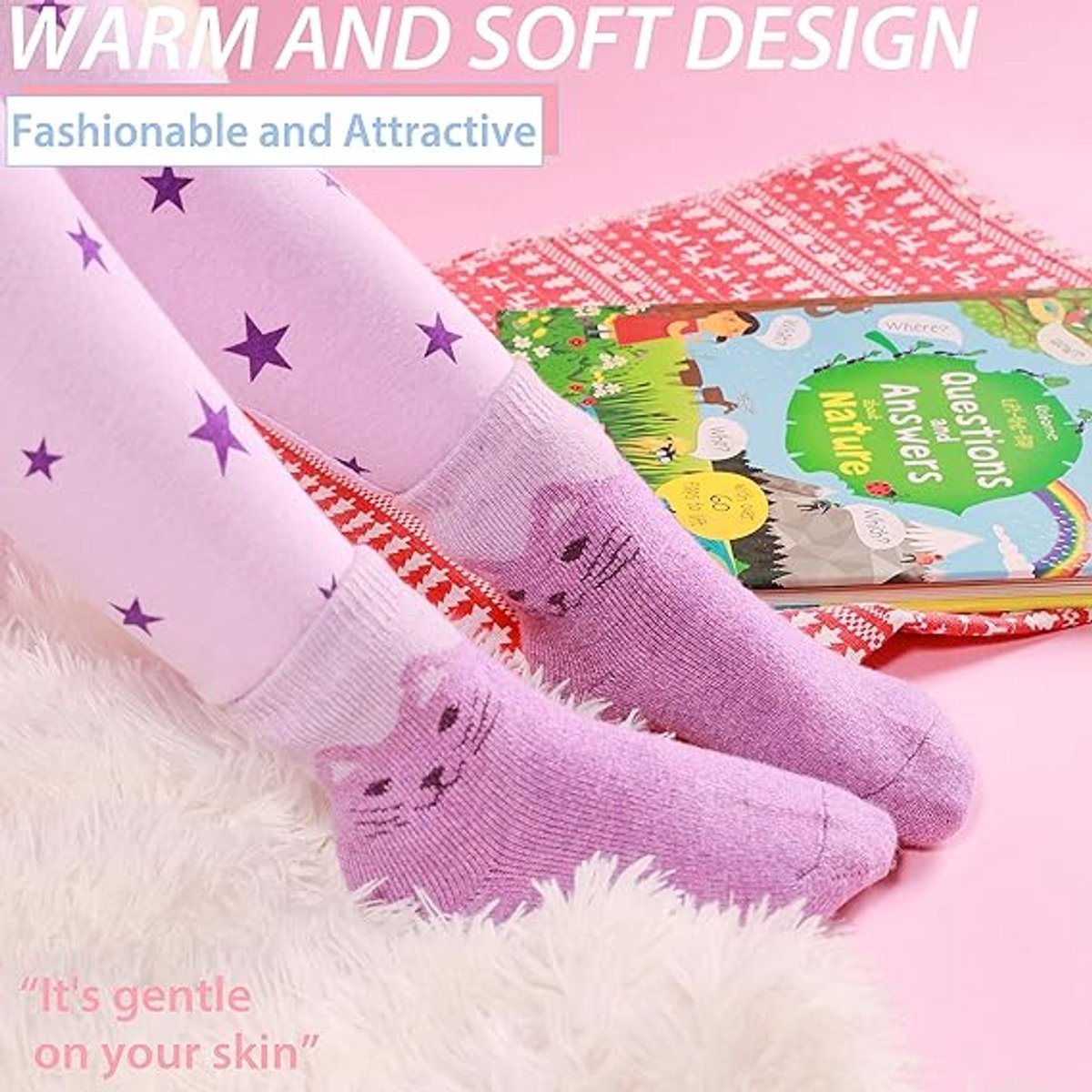 Kids' hiking socks - suitable for toddlers, boys and girls - warm and thick - mid-calf boot socks - comfortable and thick - 6 pairs per pack - gift socks — image 2