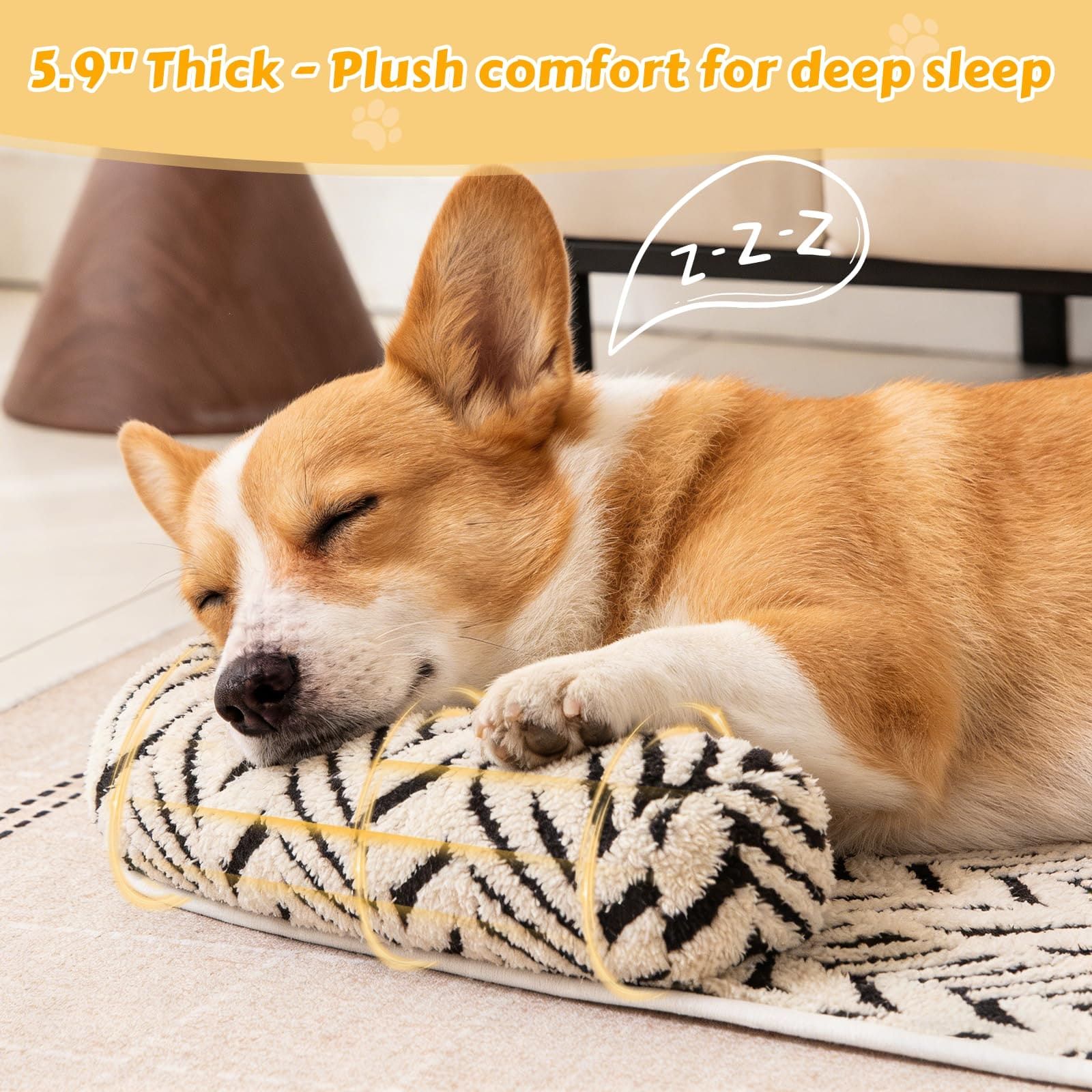 Ultra-Soft Plush Pet Sofa Bed with Bolster Support, Washable Couch Protector Mat for Cats and Small to Medium Dogs, Multi-Scenario Use for Home, Car, or — image 5