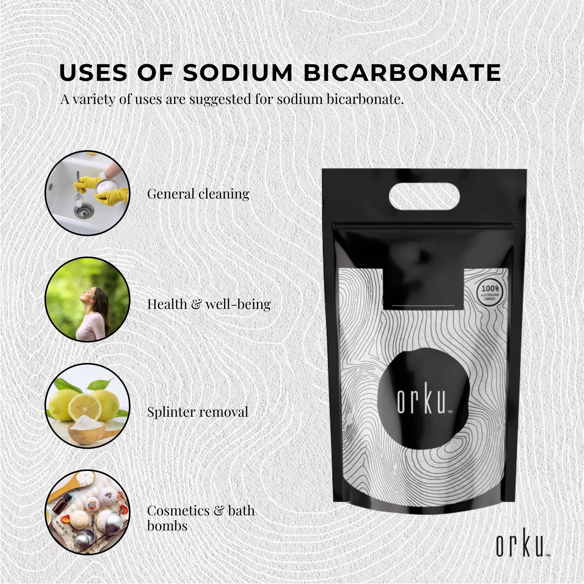 Orku Bulk 20Kg Sodium Bicarbonate Food Grade Baking Soda Aluminium Free Powder — image 5