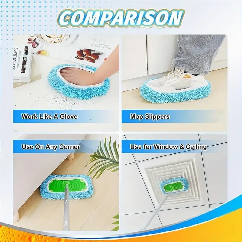 4 Replacement Cloth Covers for Swiffer Mop, Reusable Wet and Dry Cleaning Cloths, Compatible with Swiffer — image 6