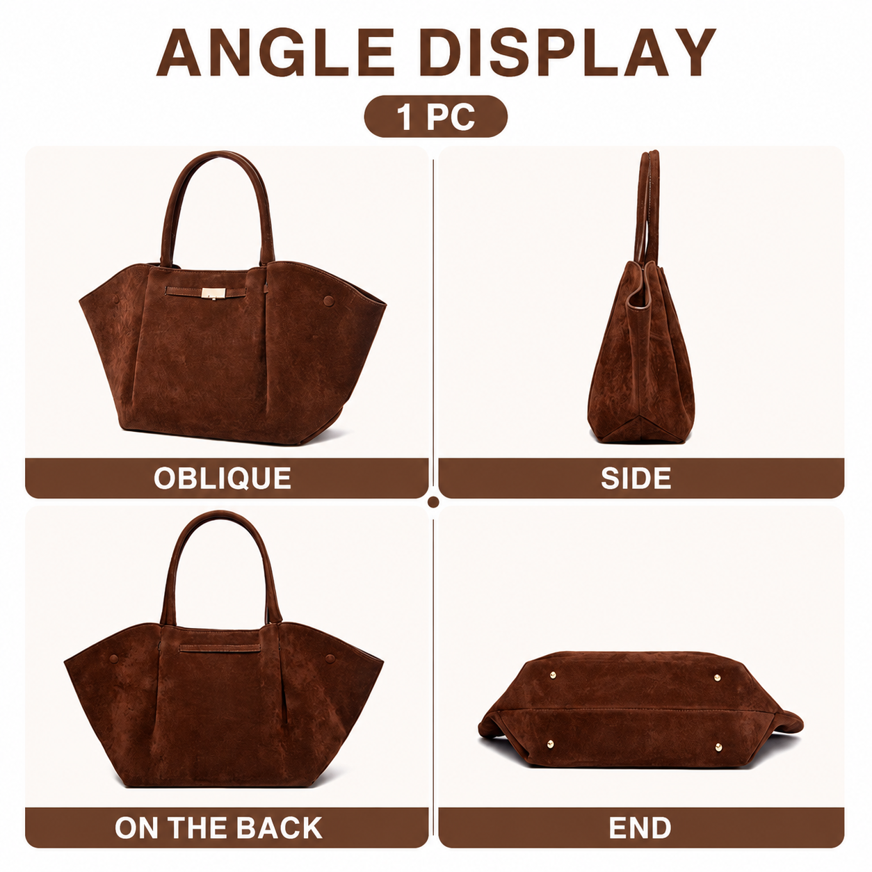 White Women's Wings Shape New York Slouchy Tote Bag (61 x 13 x 29CM) - Soft Textured PU, Oversized Dumpling Shoulder Handbag with Magnetic Closure โ image 4