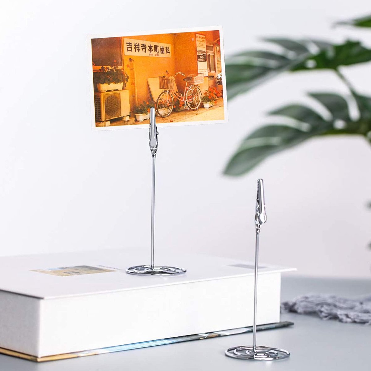 Photo Clip Holders - 12 Pieces - Photo Holder with Clip - Photo Frame - Stainless Steel Card Holder - Table Card Holder - Name Tag - 120 × 40mm - For Office — image 3