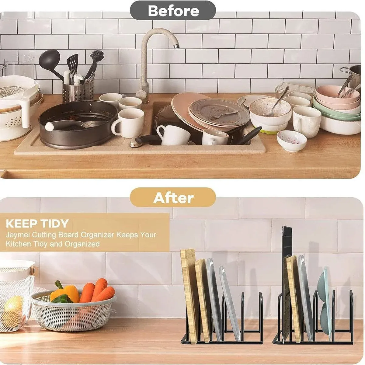 Home Kitchen Chopping Board Draining Rack Multifunction Storage Shelf Organizer โ image 6