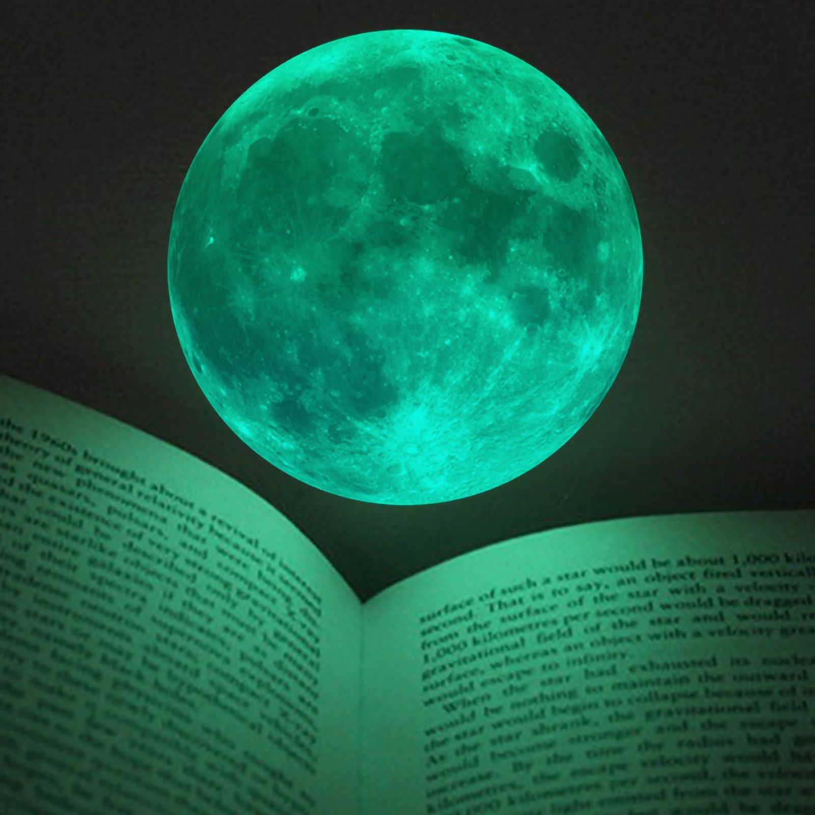Moon Wall Sticker Glowing Luminous Wall Sticker PVC DIY Wall Paper for Bedroom Decoration32cm / 12.6in — image 4