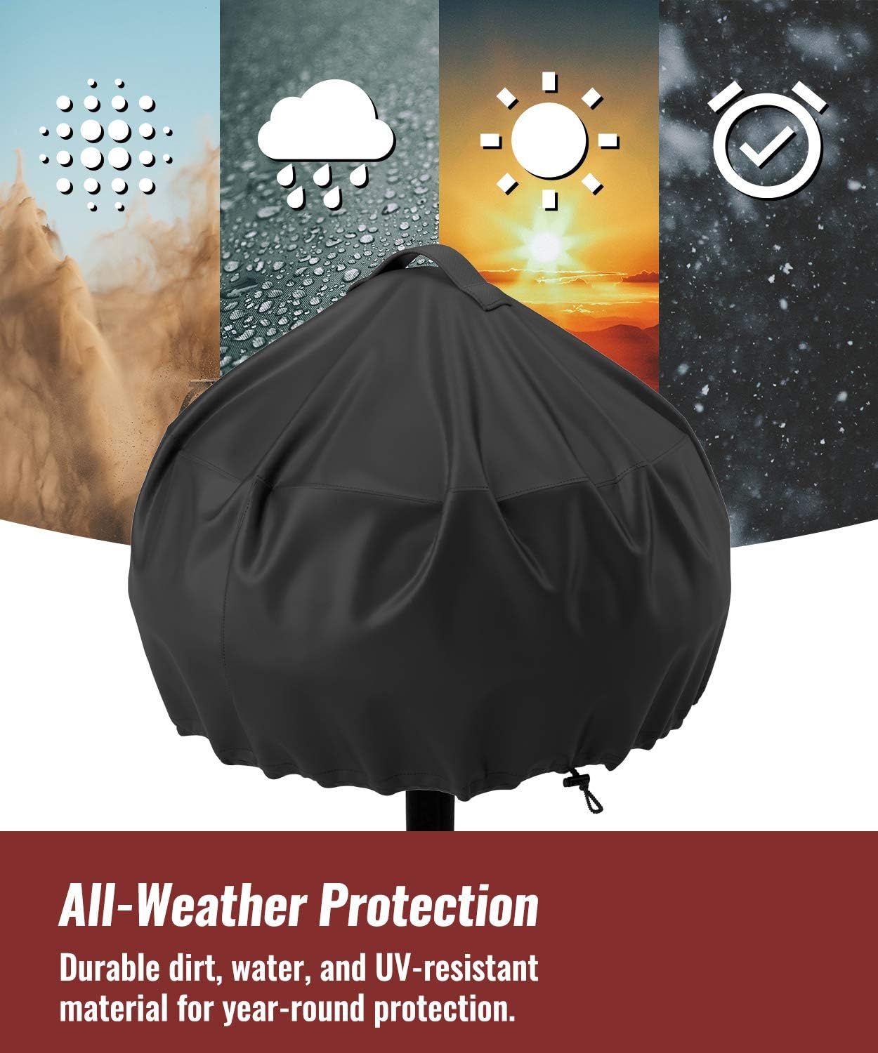 Grill Cover for Electric Grill, Easy Take Off Handle Design, All Weather Resistant Small Round Grill Cover — image 4