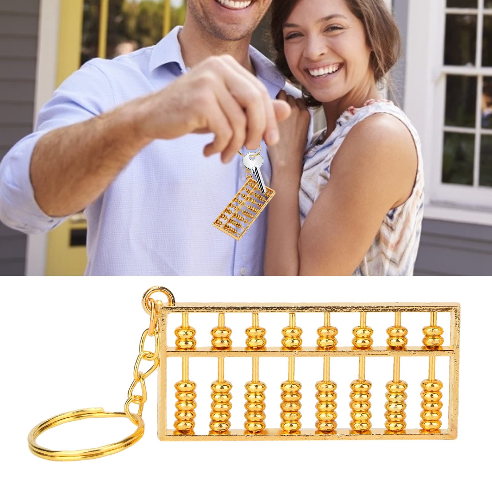 Abacus Keychain Golden Chinese Abacus KeyPendant Lucky Hangbag Charm Feng Shui Hanging Ornament firm and sturdy — image 4
