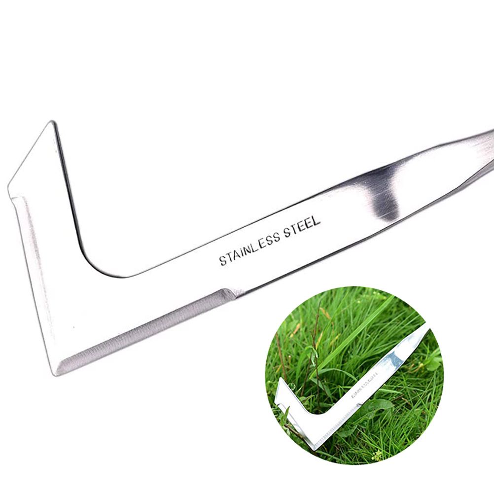 Stainless Steel Crack Weeder with Wood Handle Weeding Sickler Weed Puller Weeder Tool Machete Hook Knife Yard Lawn Tool โ image 3