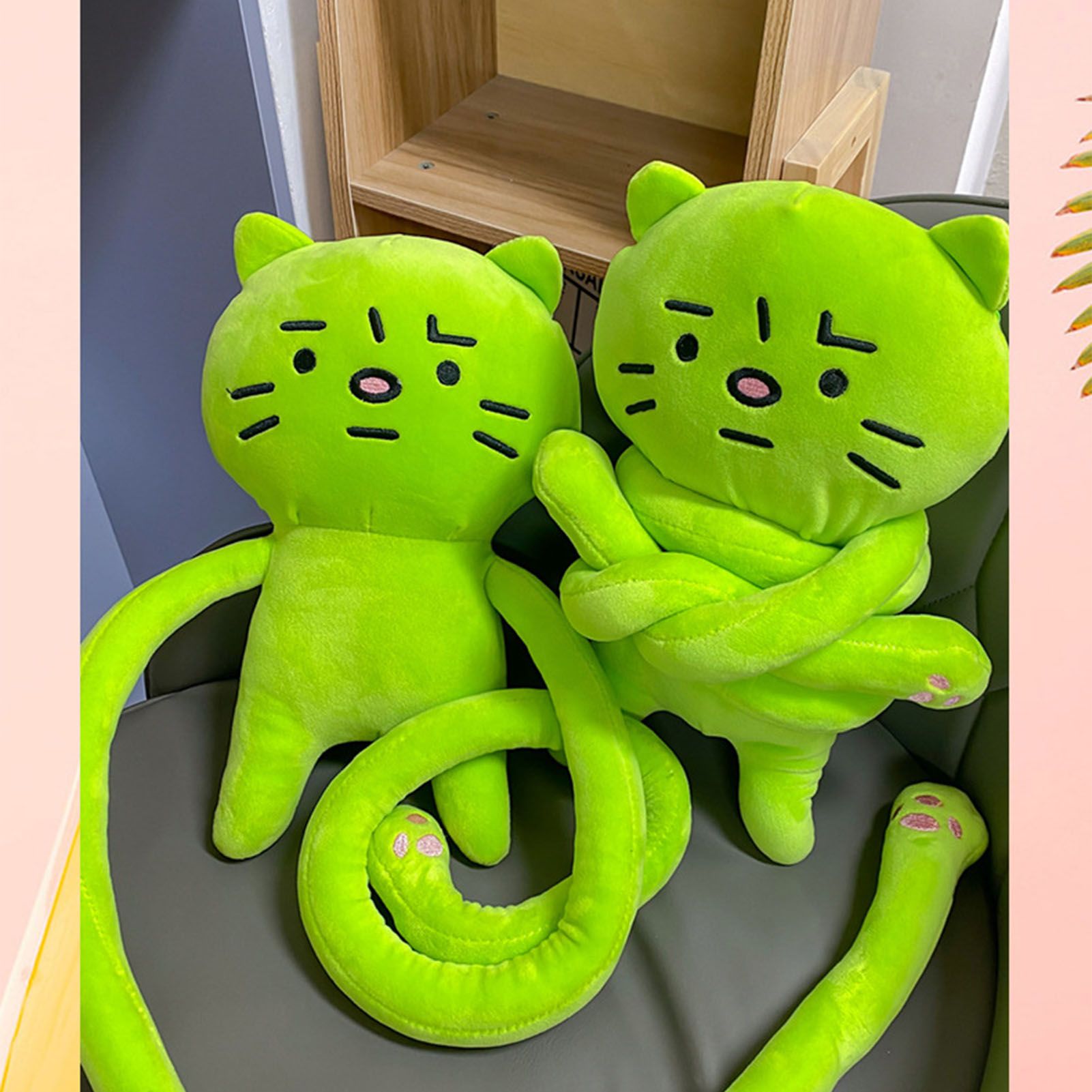 Plush Toy Shoulder Bag Cartoon Long Arm Anxiety Kitty Plush Purse Bag for Shopping Traveling — image 5