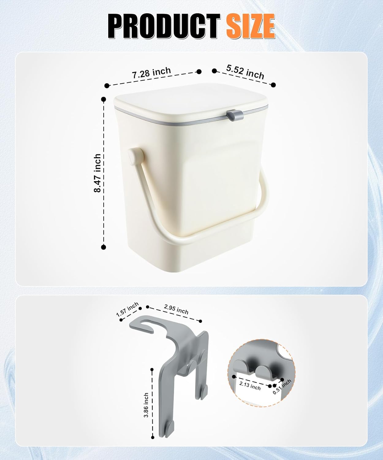 Car Trash Can with Lid and Phone Holder, Universal Bin, Waterproof Hanging Vehicle Garbage Can, Leak Proof Organizers Storage, Accessories Interior for Women â image 2
