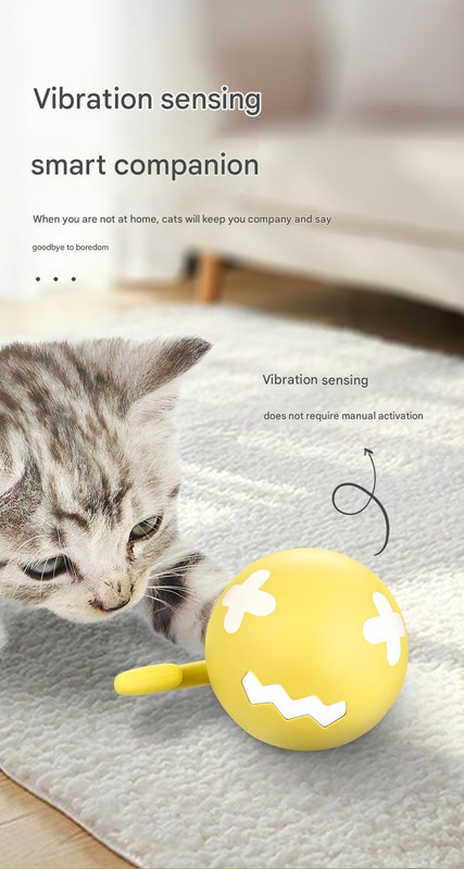 Rechargeable Interactive Cat Toy - Self-Rolling Ball with LED Light,Standard Edition Blue — image 4