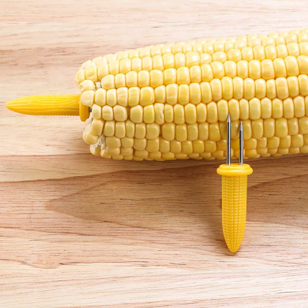 6PCS Corn Holders - Corn on The Skewers,Stainless Steel Corn Fork Prong Skewers Kitchen Tool for BBQ Twin Prong Sweetcorn — image 4
