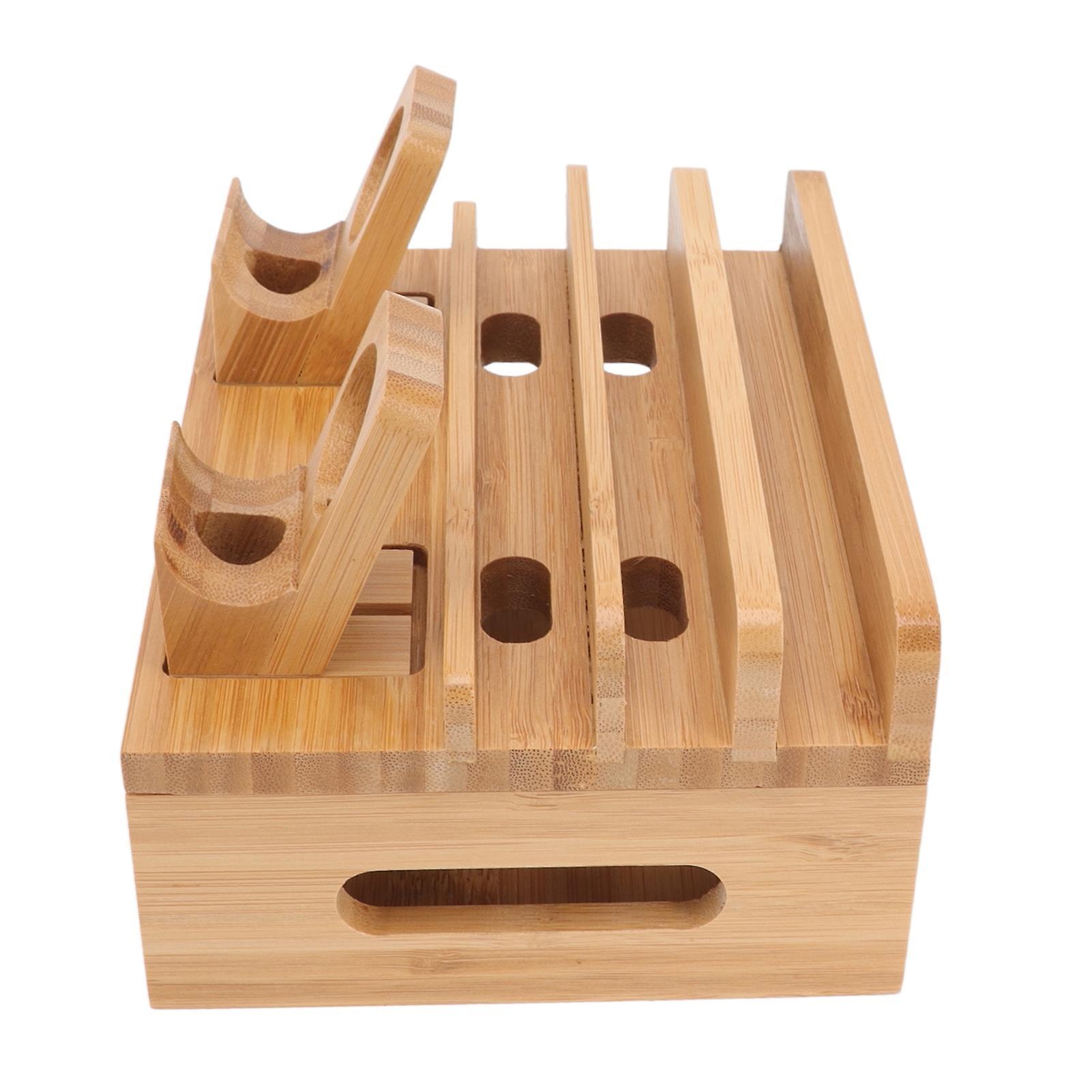 Bamboo 5-Port Charging Station Rack for Phones/Tablets/Watches โ image 3