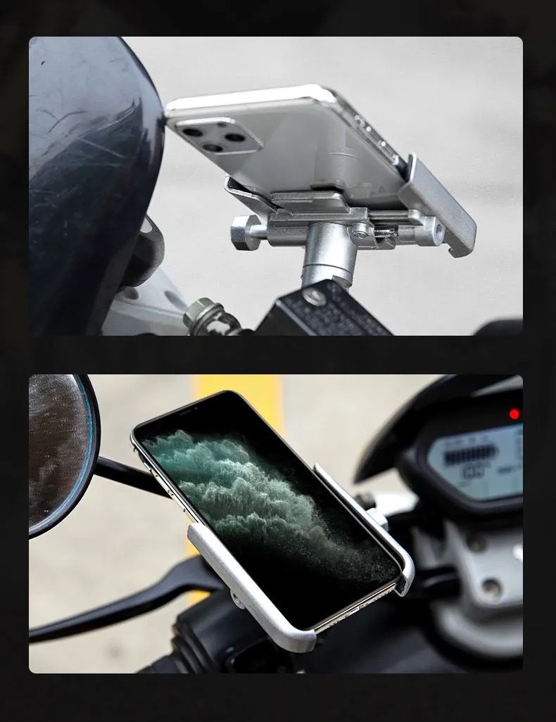 Bike Phone Holder Motorcycle Metal Rearview Mirror Bracket Takeaway Ride Shock-Proof Navigation Fixed Bicycle Bracket — image 4