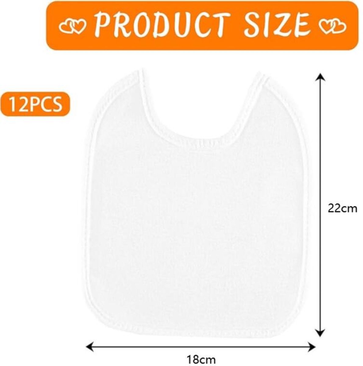 Bibs - Pack of 12 - Large Bibs - Cotton - TPU - With Straps - Waterproof - Baby Bibs for Drool - Drool Cloths for Babies and Children - Suitable for Feeding — image 2