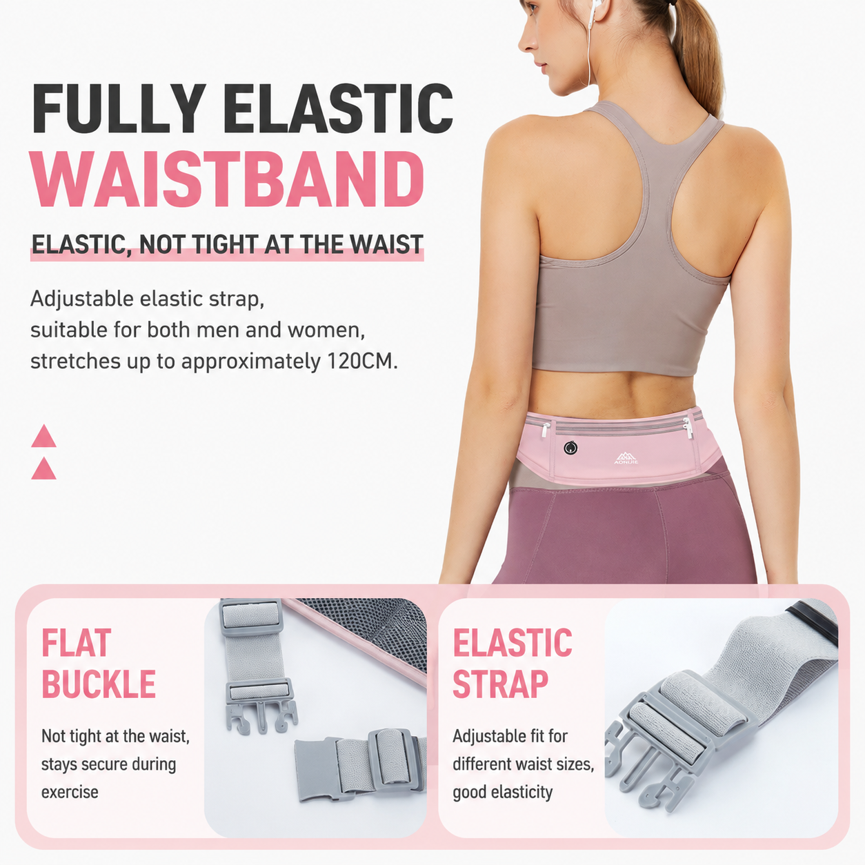 Grey Breathable & Waterproof Lycra Running Waist Bag for Kettle & 7.5" Phone โ Lightweight No Bounce Reflective Fitness Belt with 4-Zoned Storage โ image 6