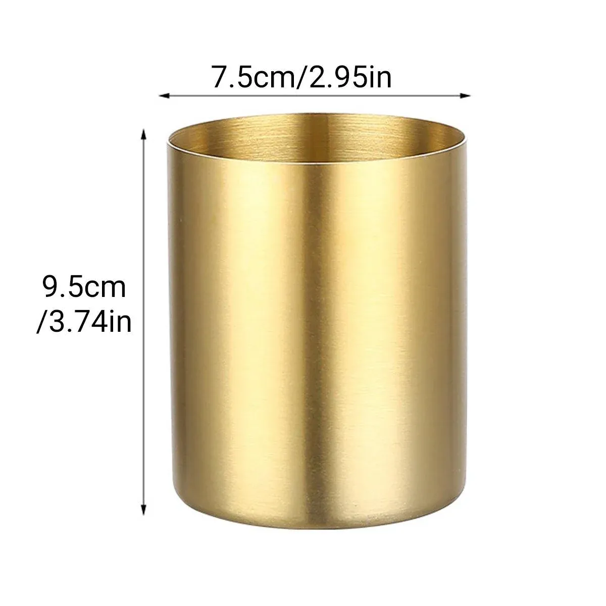 Stainless Steel Round Pen Holder Desk Organizer Stationery Storage for Office β image 3