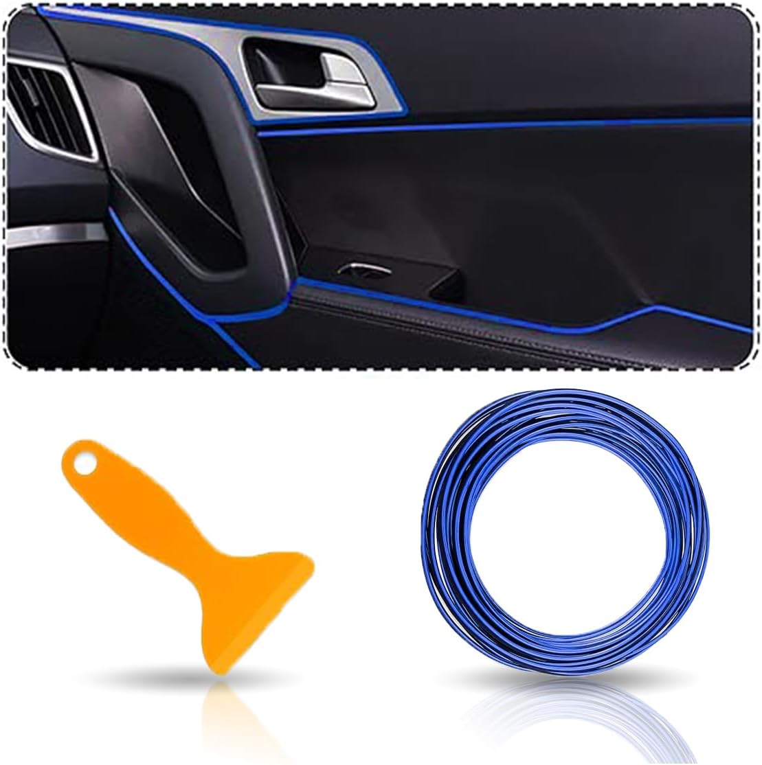 Car Interior Trim Strips, Universal 32.8ft/10m Decorative Styling Door Dashboard Vehicle Moulding Trim, DIY Auto Interior Filler Insert Flexible Strip with