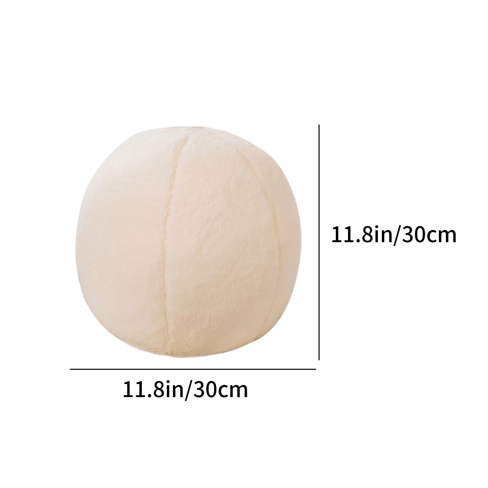 Round Boucle Ball Pillow, Soft Decorative Sphere Throw Cushion for Couch Sofa Bedroom and Nursery, White, 11.8 in โ image 3